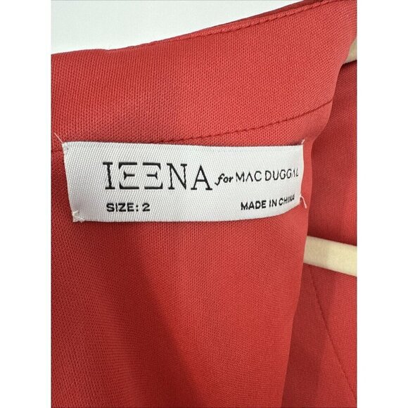 MAC DUGGAL Size 2 Orange SATIN RUCHED BISHOP SLEEVE Cocktail GOWN Dress New $398 - Picture 9 of 10